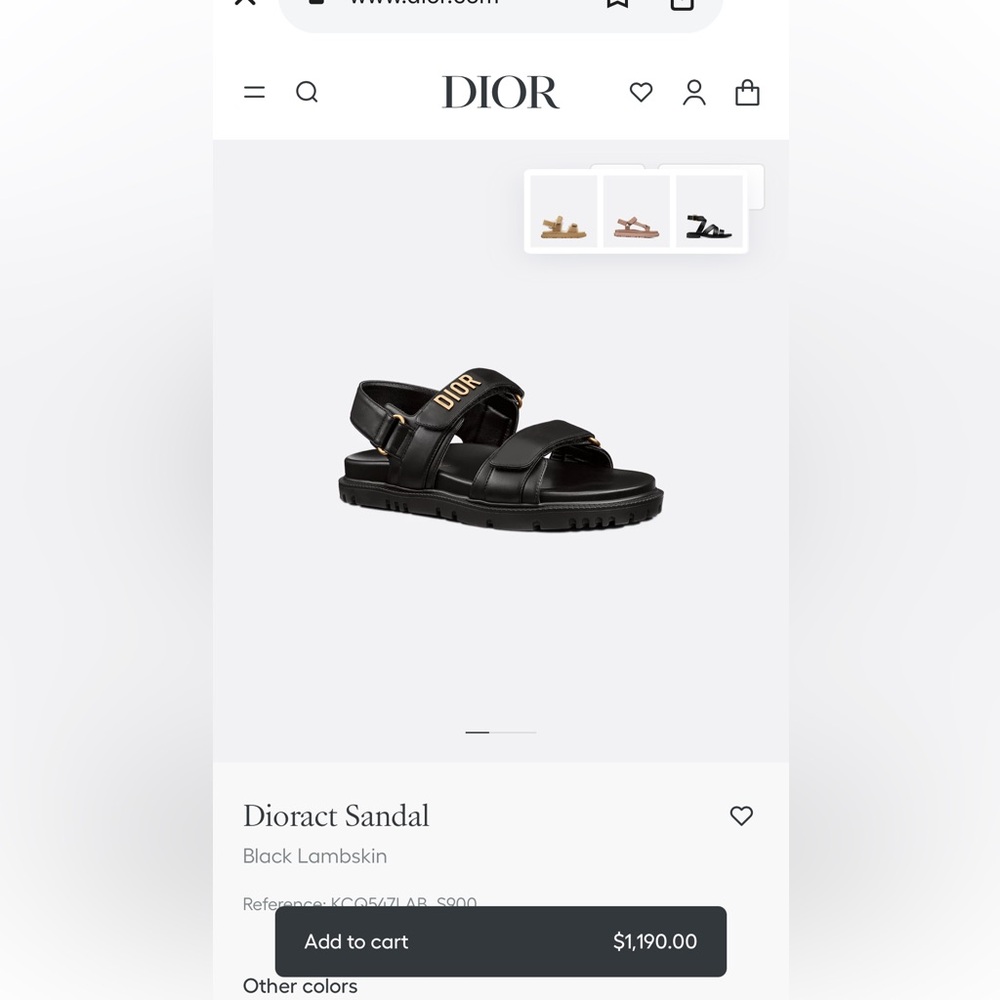 Dior lambskin leather dioract sandals sz 39 eur